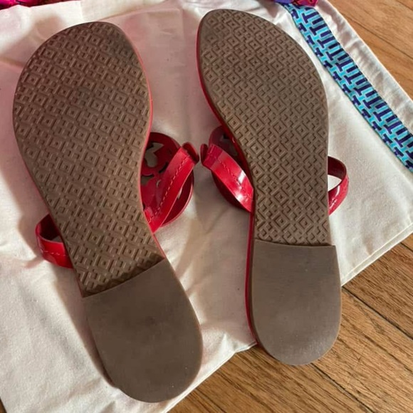 Tory Burch Bright Rainbow Ruby Red Miller Sandals 9.5 - Picture 4 of 6